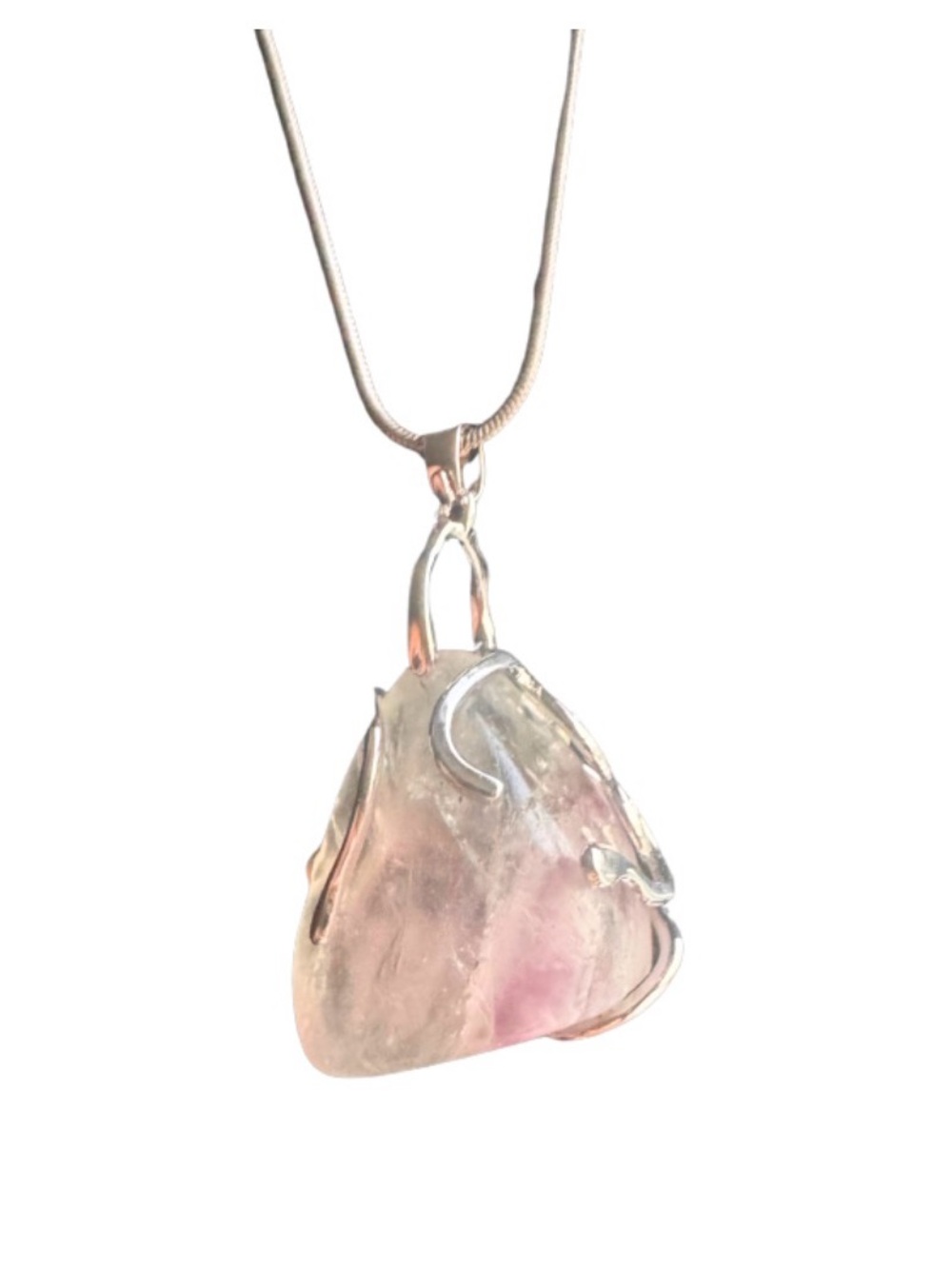 Hand Crafted Rainbow Flourite Polished with 32 inch snake chain - Picture 6 of 7